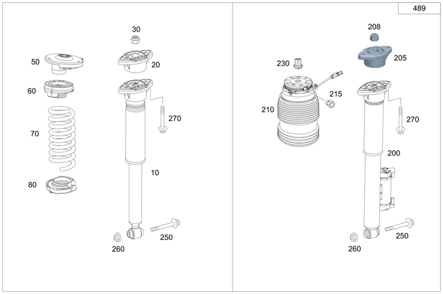 2533203000 - Springs, Suspension and Hydraulic Components: Shock Absorber for Mercedes-Benz: GLC300, GLC43 AMG, GLC63 AMG, GLC63 AMG S Image image