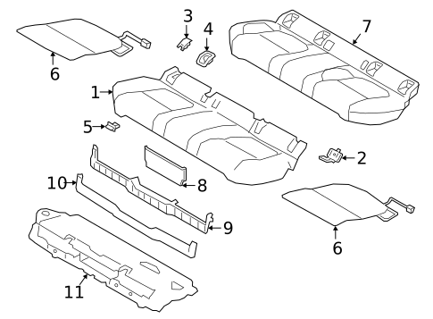 Rear Seat Components for 2019 Jaguar I-Pace #1