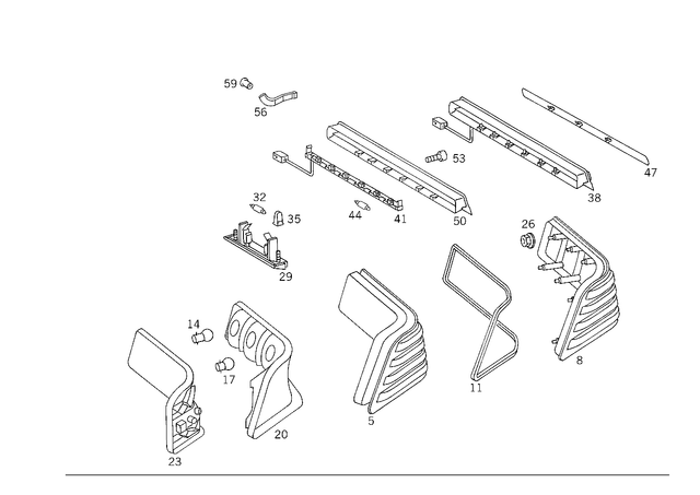 1298202564 - Electrical System: Tail Lamp for Mercedes-Benz: 500SL, 600SL Image image
