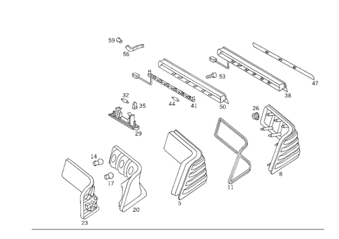 Rear and License Plate Lamp for 1993 Mercedes-Benz 600SL #0