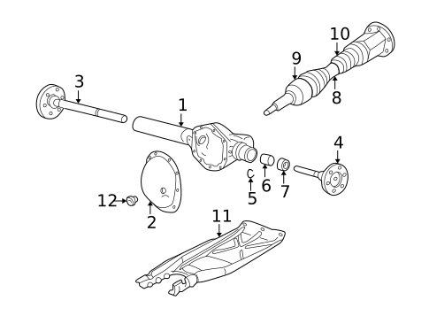 Front Axle & Carrier for 2001 Dodge Durango #0