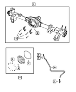 68639174AA - Rear Axle; Dana 200 MM; Differential and Drive Line: Rear Axle Housing for Jeep: Wrangler Image