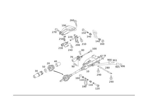 Steerg. Column Jacket Tube & Steerg. Shaft for 1994 Mercedes-Benz SL 500 #0