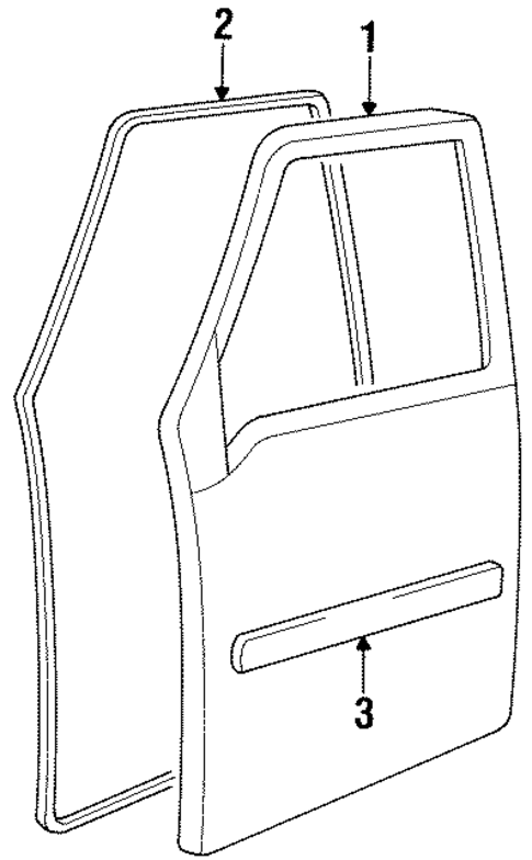 Exterior Trim - Front Door for 1998 Chevrolet Tracker #1