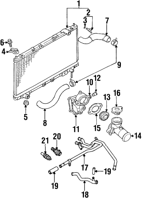 Radiator & Components for 1996 Mitsubishi Eclipse #0