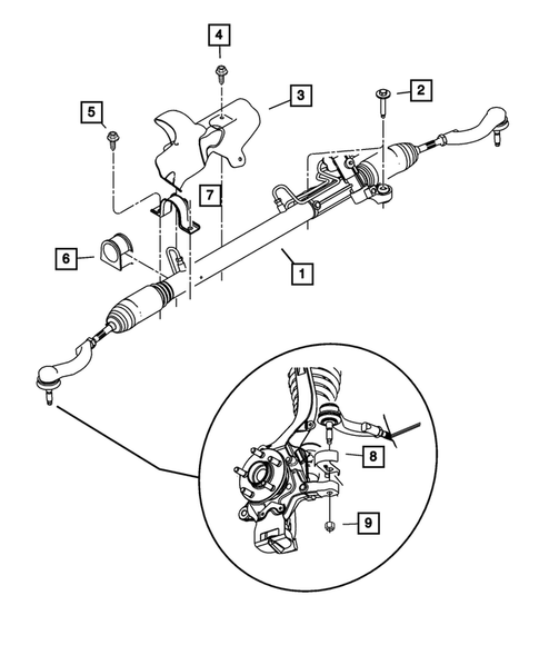 Steering Gear for 2001 Chrysler Sebring #0