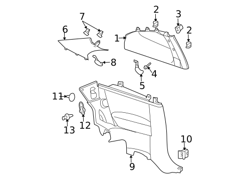Interior Trim - Quarter Panels for 2007 Chevrolet Cobalt #1