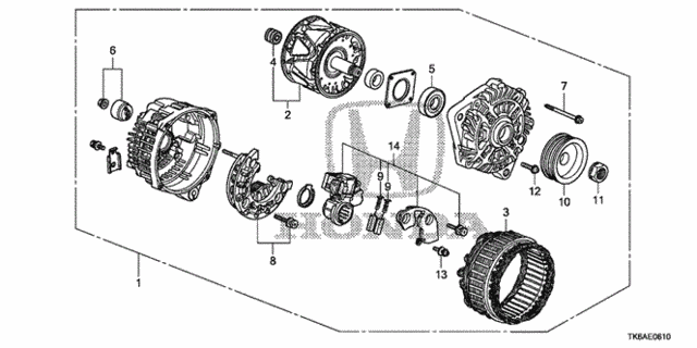 Alternator (Mitsubishi) for 2013 Honda Fit #0