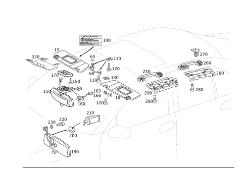 Sun Visor, Interior Mirror, Grab Handle for 2006 Mercedes-Benz C 55 AMG&reg; #0