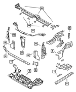 5116113AA - Frames and Bumpers: Radiator Closure Panel, Upper Right for Mopar Image