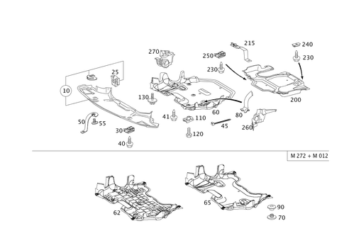 Engine Compartment Panelling, Gasoline Vehicles for 2008 Mercedes-Benz E320 #0