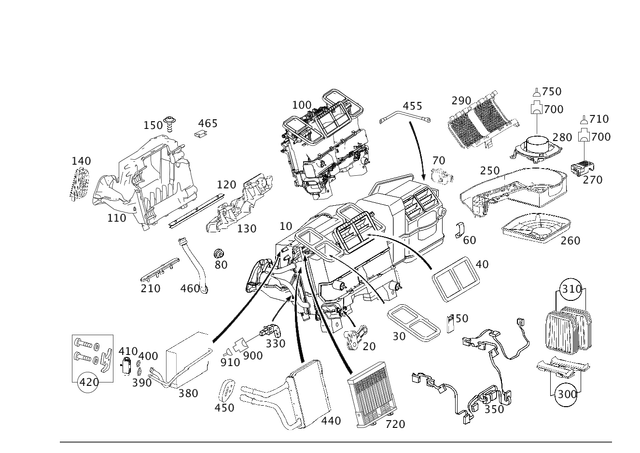 2118300662 - Heating and Ventilation: Heater Box for Mercedes-Benz: E320, E500, E55 AMG Image image