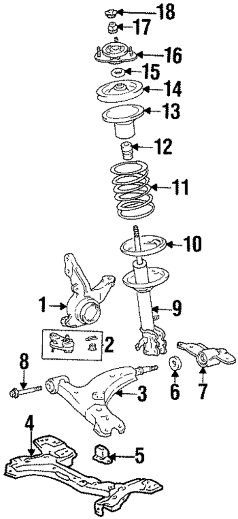 Suspension Components for 1996 Toyota Corolla #0
