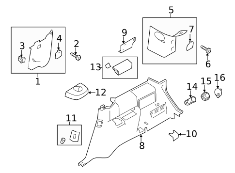 Interior Trim - Quarter Panels for 2019 Ford Flex #1