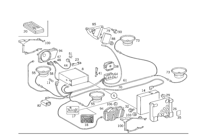 38205986 - Electrical System: Radio for Mercedes-Benz: 300SD, 400E, 400SE, 400SEL, 500E, 500SEC, 500SEL, 600SEL, E420, E430, S420 Image image