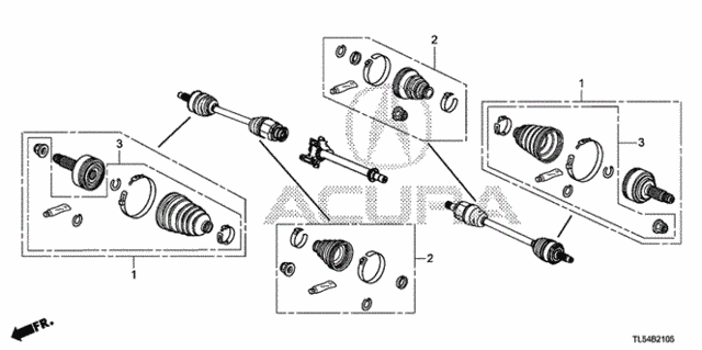 Front Driveshaft Set Short Parts for 2011 Acura TSX #0