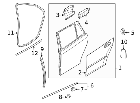 Door & Components for 2011 Saab 9-3X #1