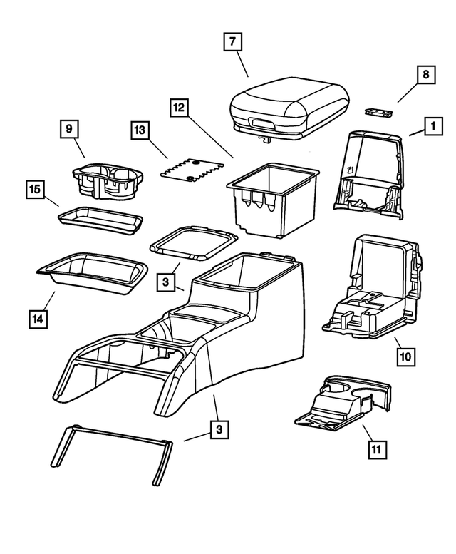 « SH13XDVAG – Instrument Panel and Radios and Consoles : Base Console pour Mopar Image »
