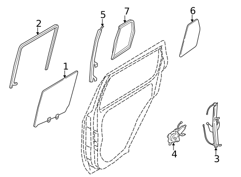 Glass - Rear Door for 1999 INFINITI QX4 #0