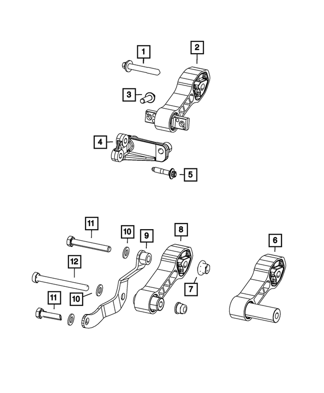 6106209AA - 1.4L Gas; Engine: Hex Lock Nut, Mounting for Mopar Image