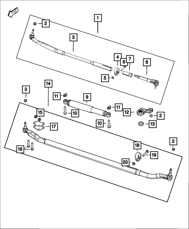 « 68383343AA – Steering : Barre De Connexion, Externe Douille pour Mopar Image »