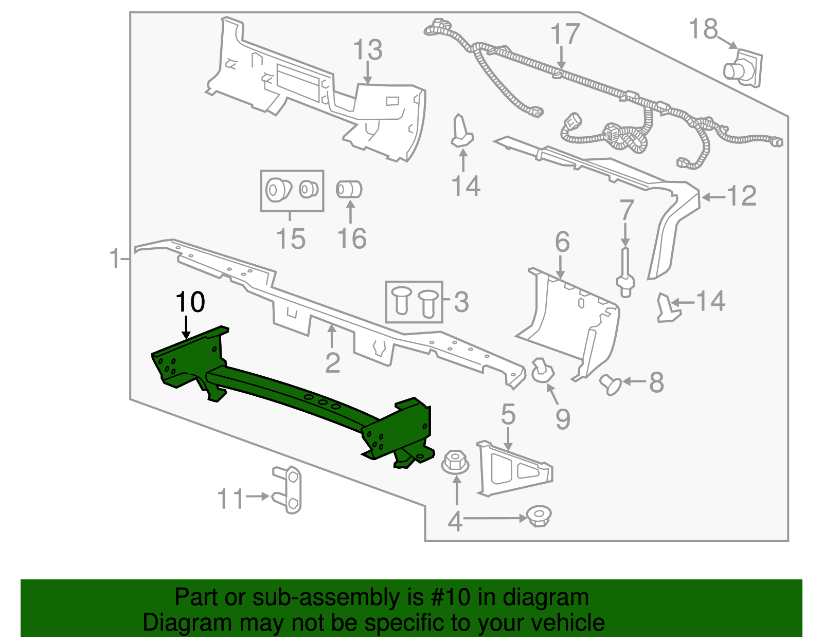 2007-2013 GM Trailer Hitch Draw Bar Bumper Reinforcement 20899966 ...