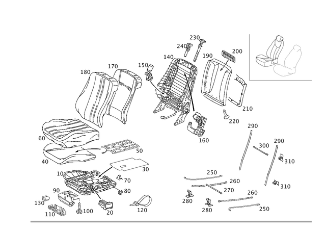 2029140515 - Driver Seat: Insert for Mercedes-Benz Image image