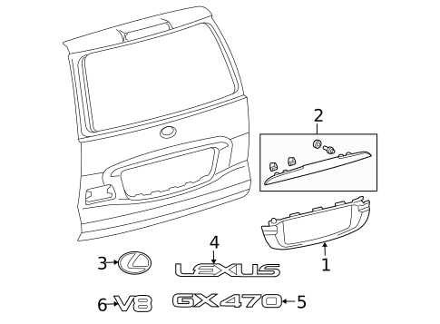 Exterior Trim - Lift Gate for 2006 Lexus GX470 #0