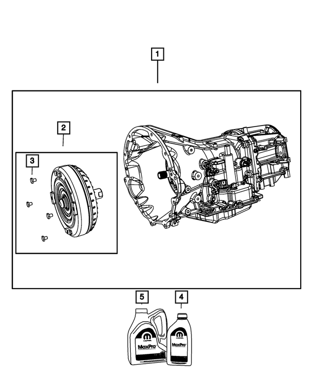 R8039350AH - 42RLE; 4-Speed; Automatic Transmission: With Torque Converter Transmission Kit for Mopar Image