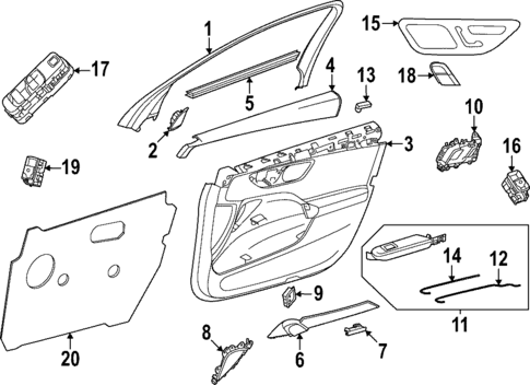 Interior Trim - Front Door for 2024 Mercedes-Benz CLE300 #1