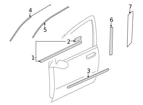 Exterior Trim - Front Door for 2000 Mazda MPV #0