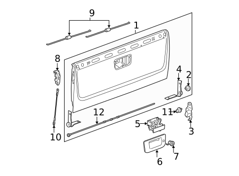 Tail Gate for 2011 Chevrolet Silverado 3500 HD #1