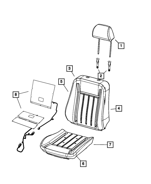 1UV38JRRAA - Interior Trim: Headrest Sleeve, Locking for Mopar Image image