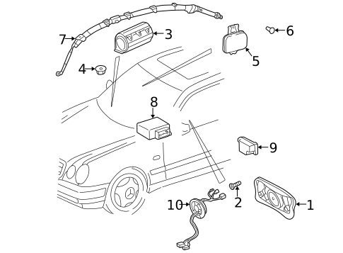 Air Bag Components for 2000 Mercedes-Benz E55 AMG #0