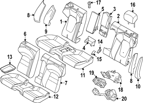 Rear Seat Components for 2024 Porsche Taycan #0