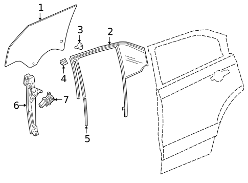 Glass - Rear Door for 2022 Cadillac XT4 #0