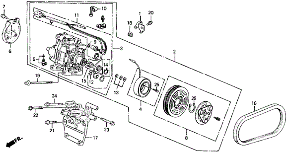 A/C Compressor ('88-'90) (2.0 S) for 1990 Honda Prelude #0