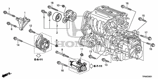 Alternator Bracket  - Tensioner (L4) for 2012 Honda Crosstour #0