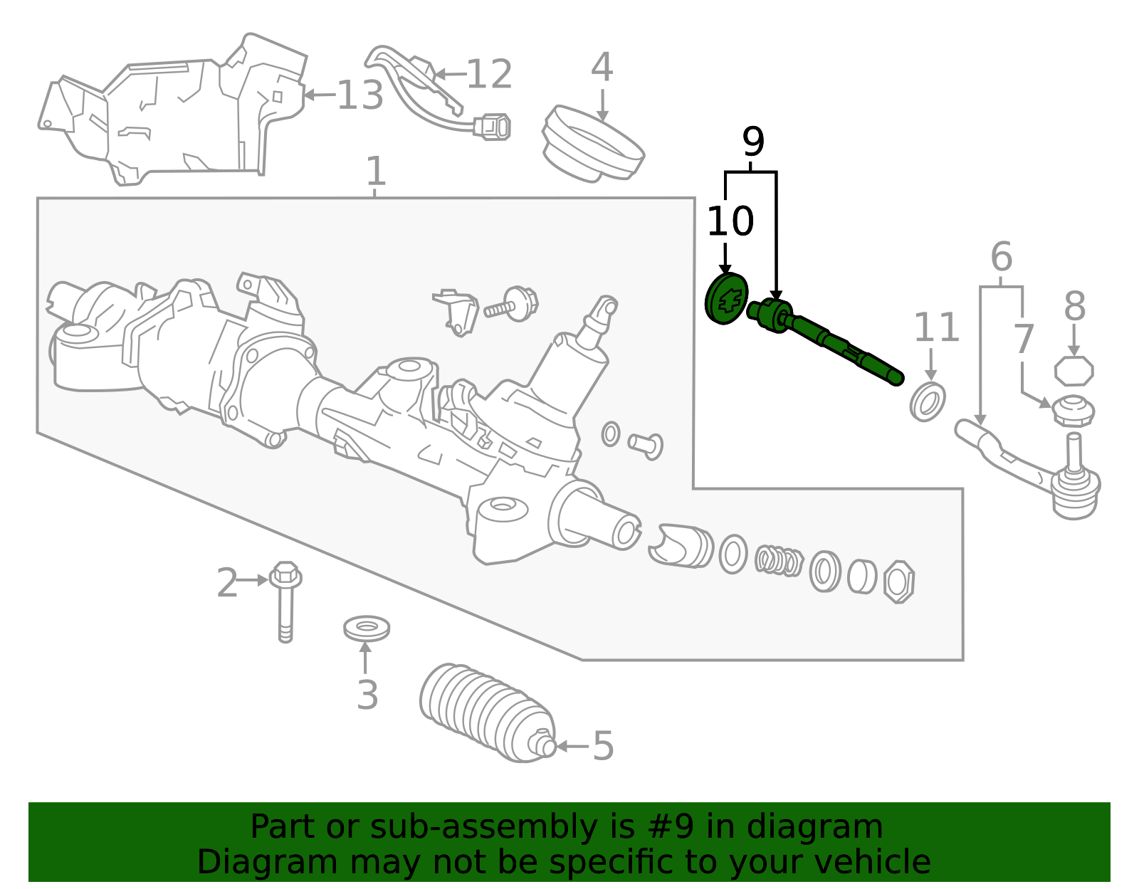 2013-2017 Honda Accord Inner Tie Rod 53010-T2B-A01 | Honda Factory Parts