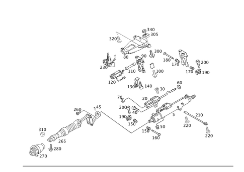 Steering Column Jacket Tube and Steering Shaft, Electrically Adjustable for 2004 Mercedes-Benz C230 #0