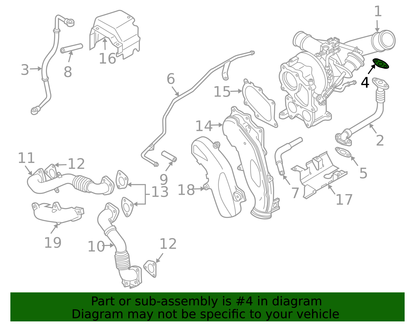 97227012 - Upper Turbo Oil Return Pipe Gasket 2001-2010 GM | GM Parts ...