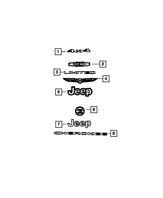 68291193AA - Exterior Ornamentation: Liftgate Nameplate for Mopar Image