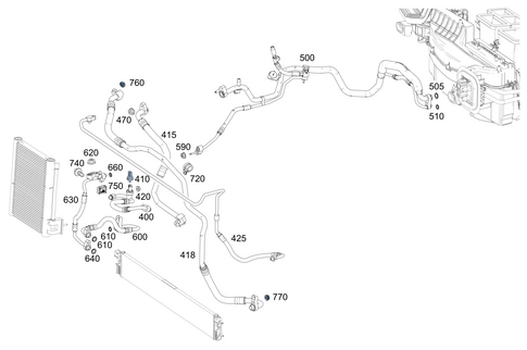 Refrigerant Line Arrangement for 2014 Mercedes-Benz CLA45 AMG #0