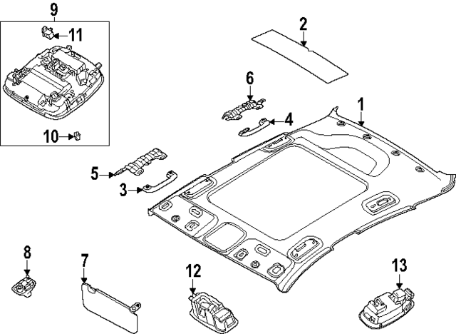 92810L1BB0LS5 - : Map Lamp Assembly for Hyundai Image