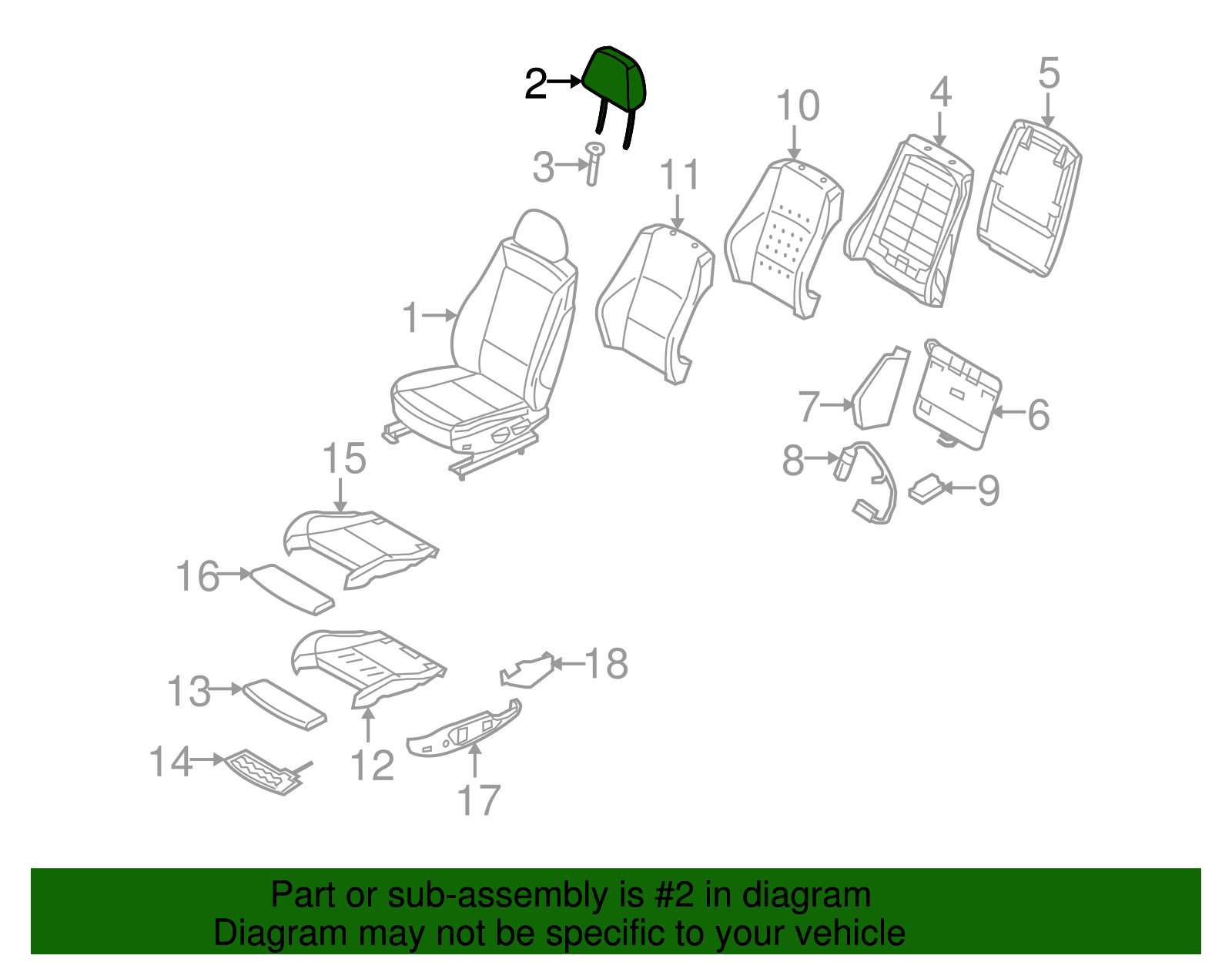 Headrest - BMW (52-10-7-211-772)