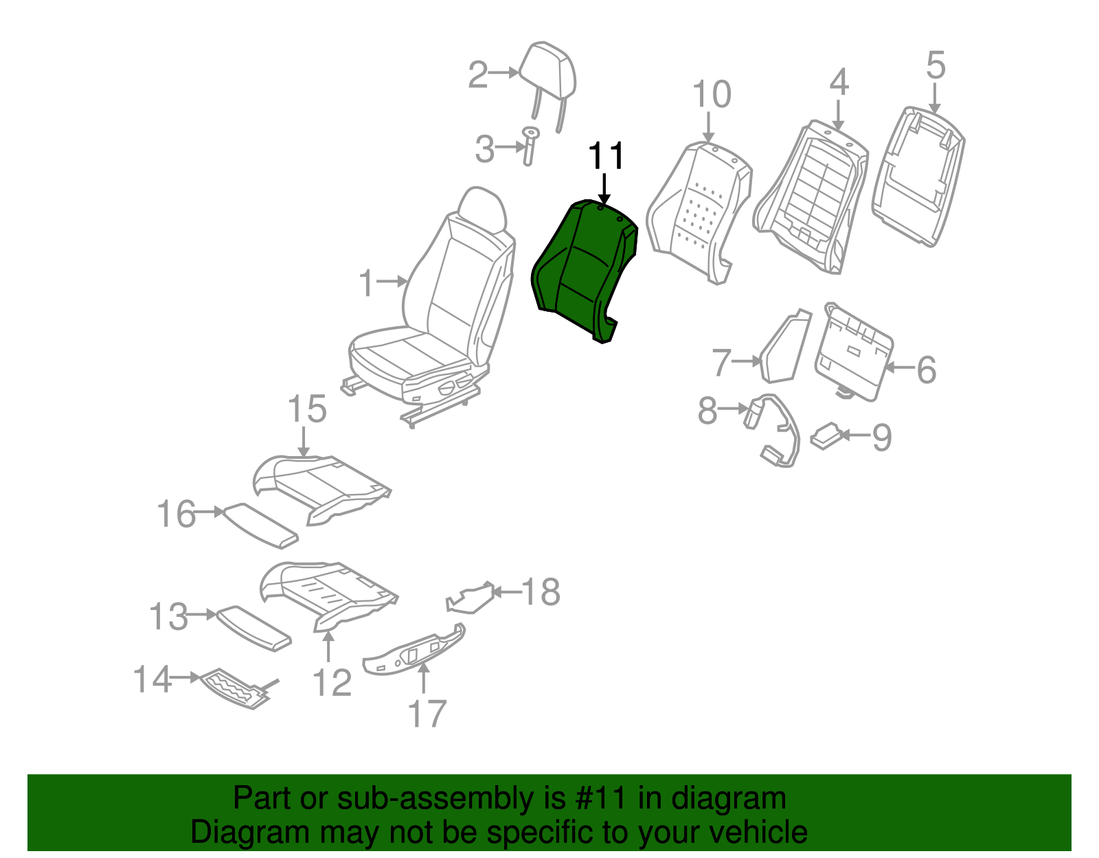 Seat Back Cover - BMW (52-10-6-956-371)