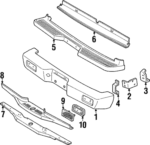 Bumper & Components - Rear for 1997 Mercury Mountaineer #0