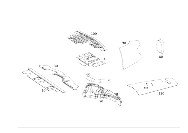 2136821900 - Trim: Dampening, Floor for Mercedes-Benz: CLS450, CLS53 AMG, E300, E350, E43 AMG Image image