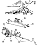5018431AA - Wiper/Lock Cylinder and Keys: Wiper Blade, Left for Mopar Image