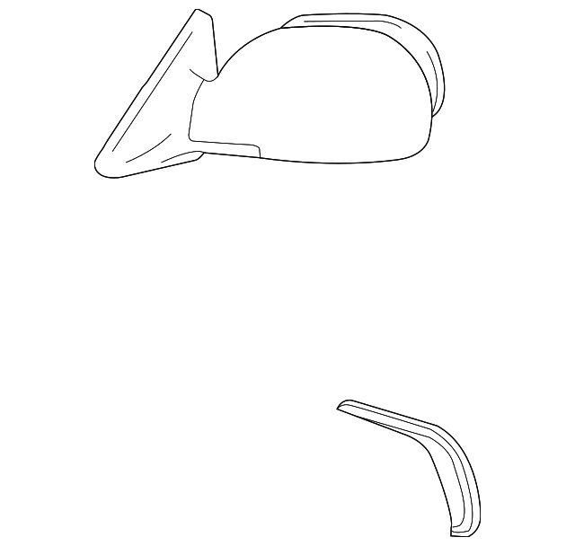 Left Driver Side Manual Mirror Assembly For 2005-2011 Toyota Tacoma – Black